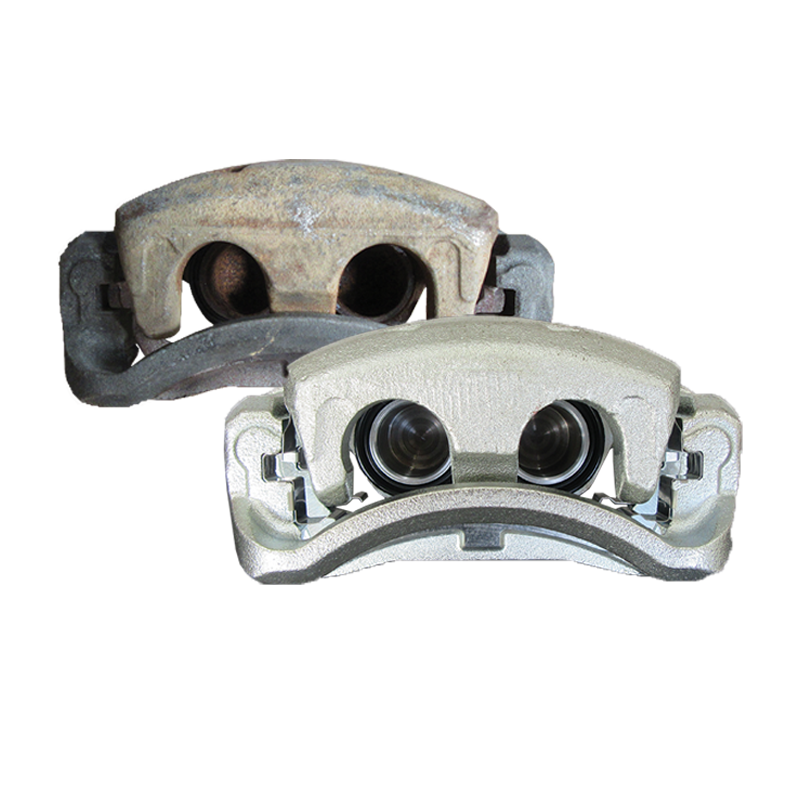 Photo of and old caliper and a remanufactured caliper