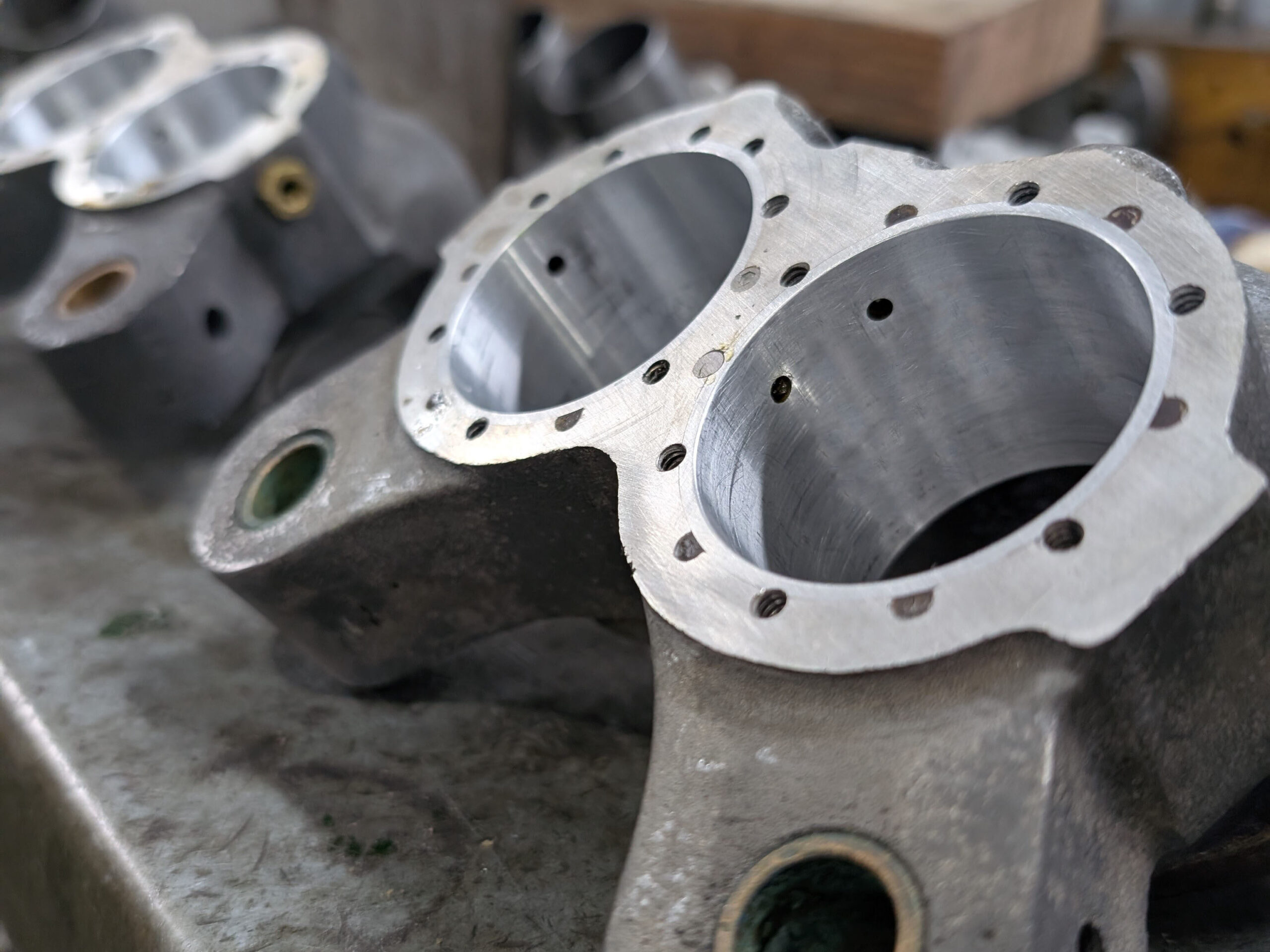 Photo of Halibrand calipers with the back machined true